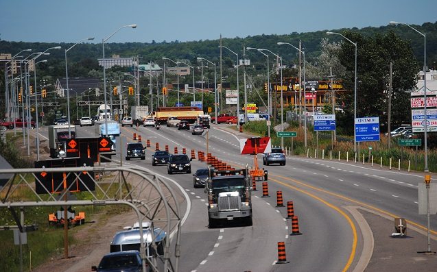 Southbound switcheroo, but at least that side has been paved