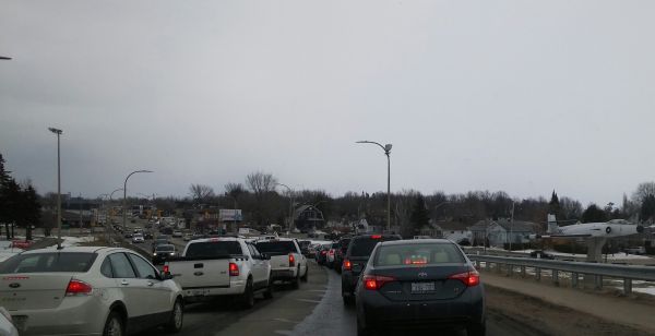 Public art being added to the overpass to West Ferris