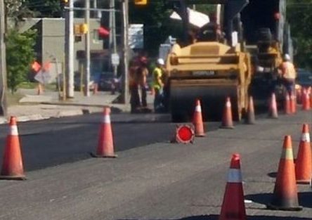 Milling and paving work at Algonquin/Jane/Front intersection