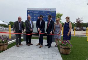 Canada’s first-ever microgrid gets the ribbon-cutting treatment in North Bay. (Rocco Frangione, MyNorthBayNow.com staff)