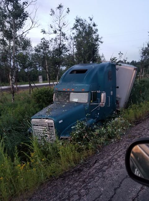 No injuries as tractor-trailer hits the rhubarb