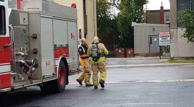 HAZ MAT responds to alarm at Canada Post