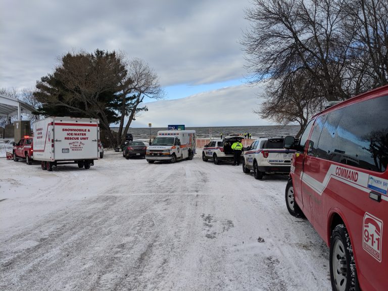 Morning Ice Water Rescue at North Bay Waterfront