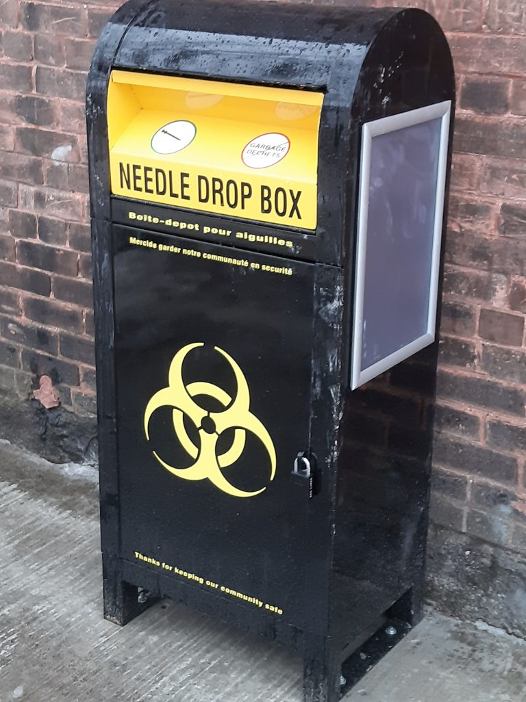 Drop bin for used needles now in place in Sturgeon Falls