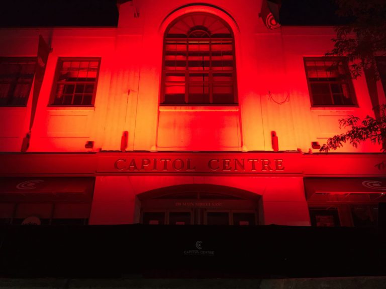 Capitol Centre Lights Up in solidarity with hurting industry