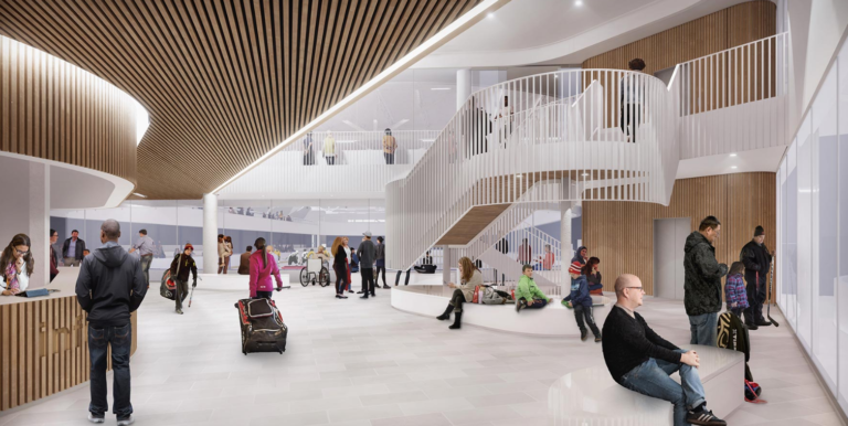 Ice Breakers back building of accessible arena