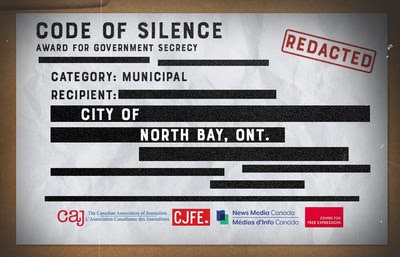 North Bay recognized for ‘Outstanding Achievement’ in Government Secrecy