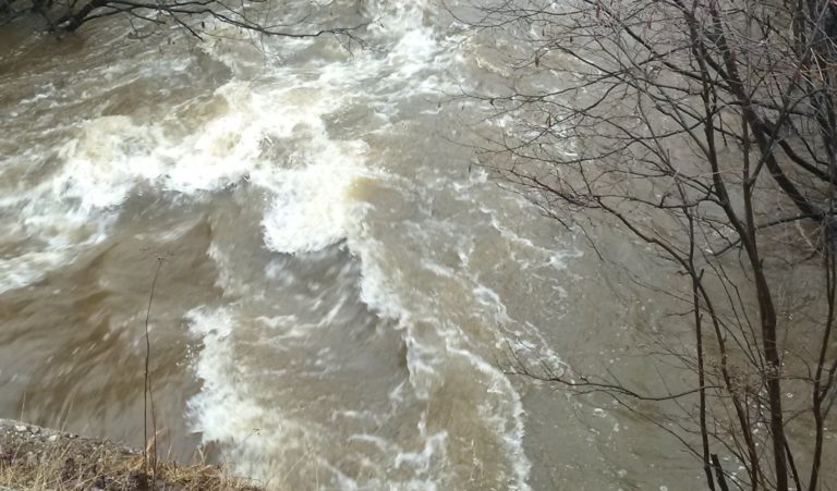 Chippewa Creek water levels descending