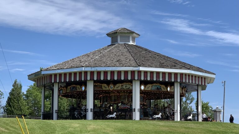 The horses on the big carousel accepting riders again