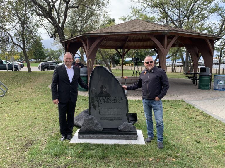 Monument unveiled at Shabogesic Beach