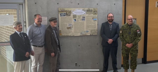 Plaque details history of the airport and CFB North Bay