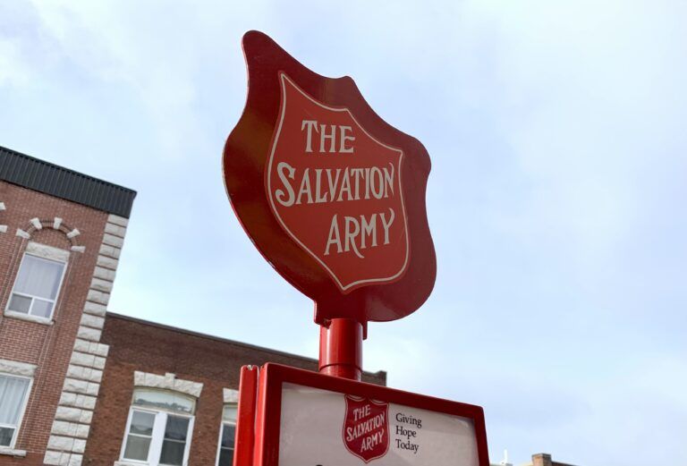 The Salvation Army donation kettles being set up on Saturday