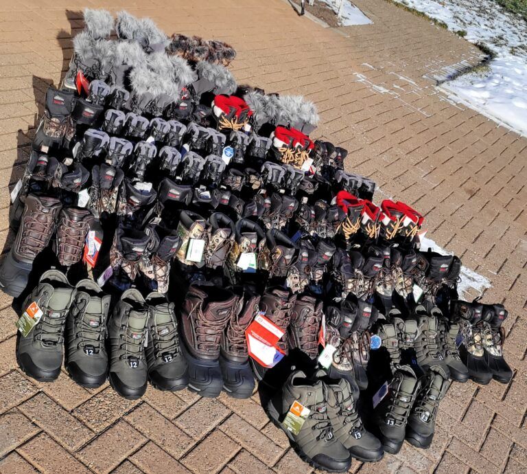 Mitts, thermal socks and boots donated to the homeless