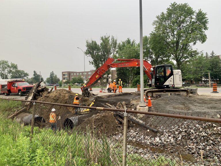 Sinkhole repairs on 11/17 bypass