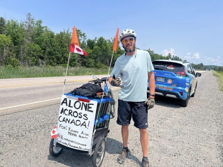 ‘Alone Across Canada’ trek stops in North Bay