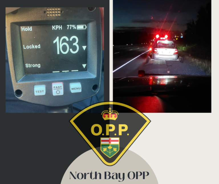 Vehicle stopped after going 60 km/h over the posted limit